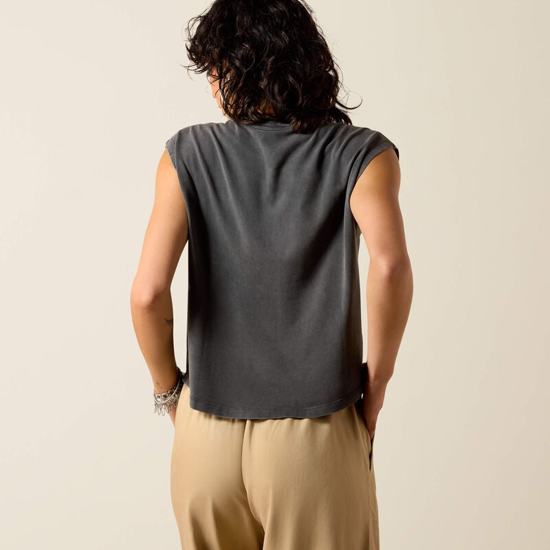 Dallas Cropped T-Shirt/CHARCOAL MINERAL WASH
