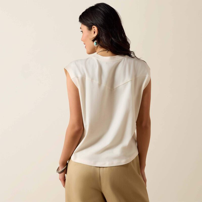 Wild West Cropped T-Shirt/Sea Salt