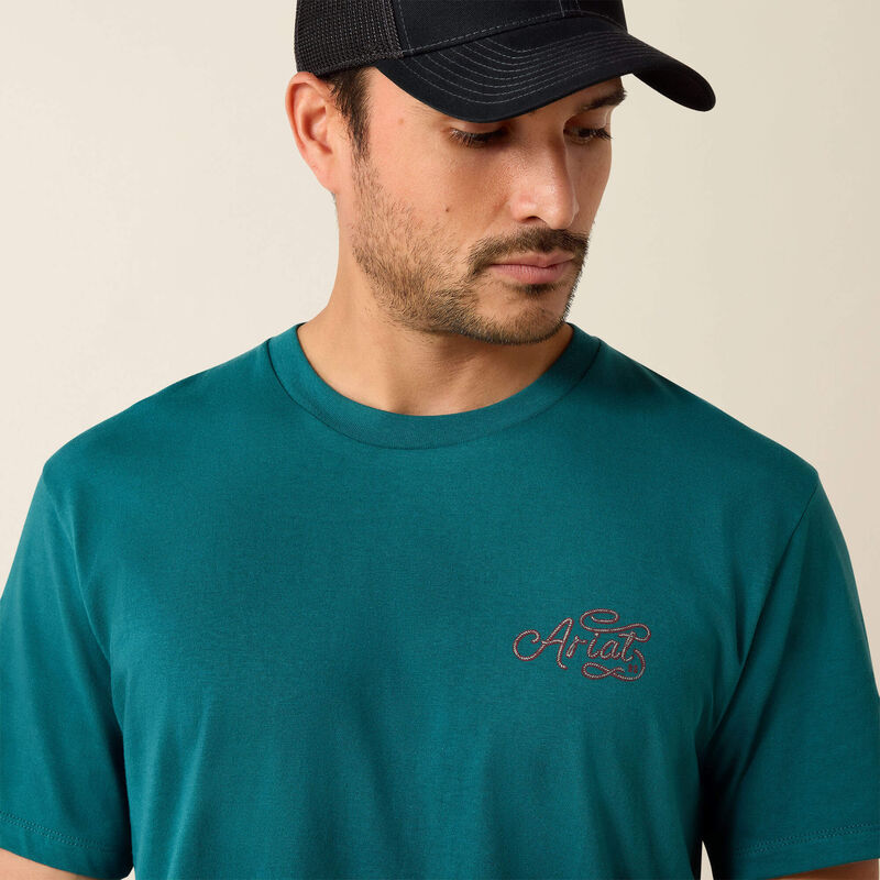 Ariat Cattle Skull Freedom Classic Fit T-Shirt-MEDITERRANEAN