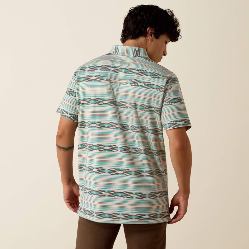 Retro Western Snap Polo-Moonbeam