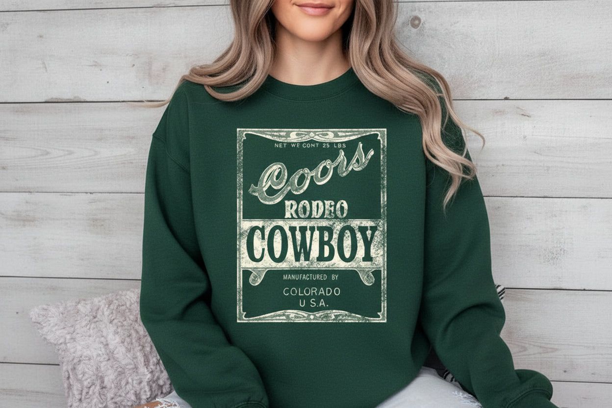 Coors Rodeo Cowboy Graphic Fleece Sweatshirt