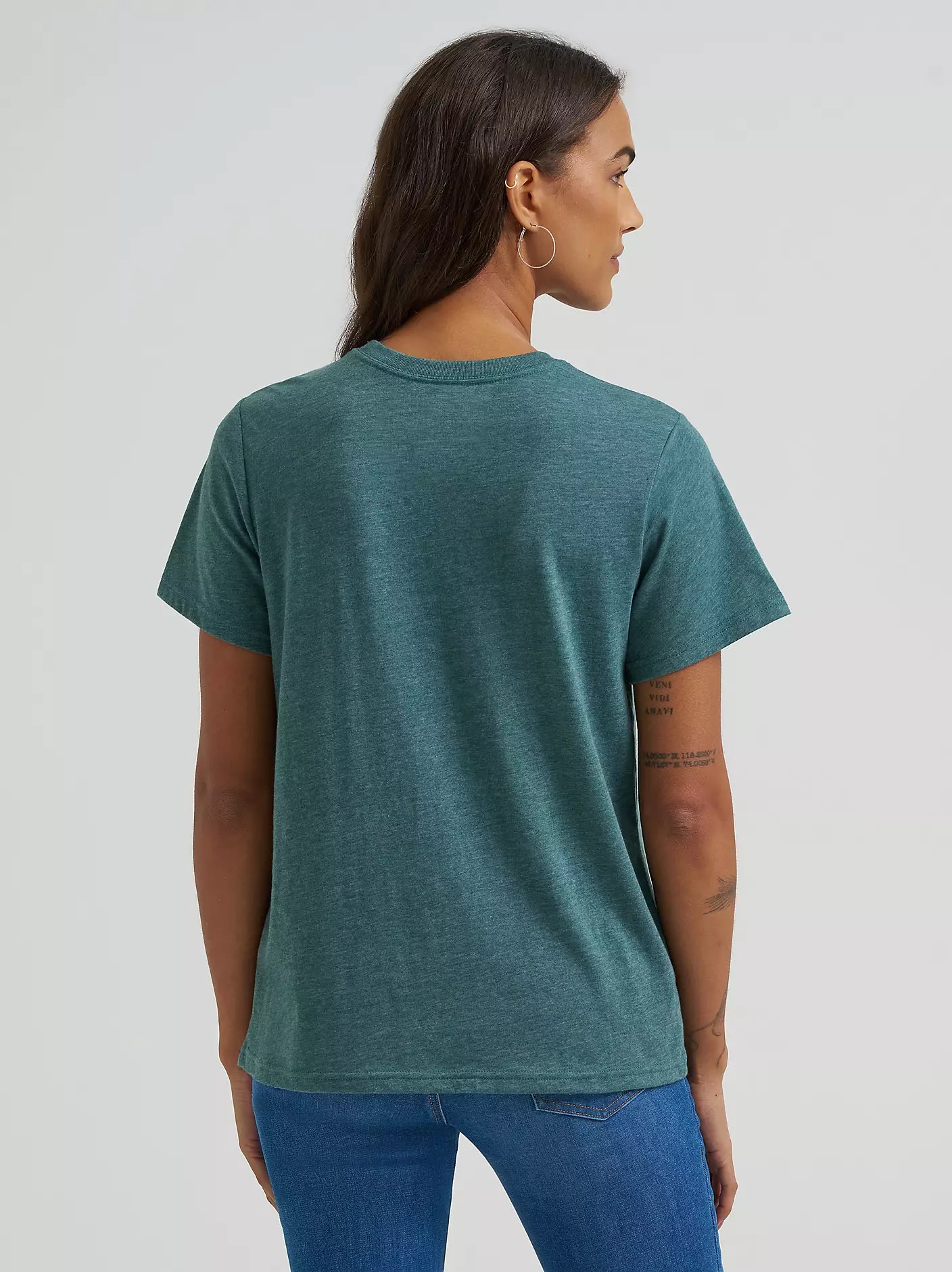 Women's Steer head Reg Fit Tee- Silver Pine