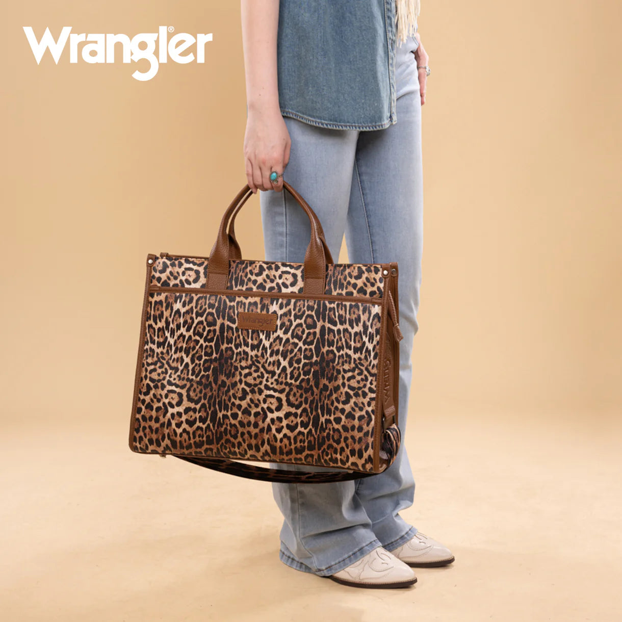 WG288-8119 Wrangler Carry-All Large Tote Work Tote /Crossbody - Leopard