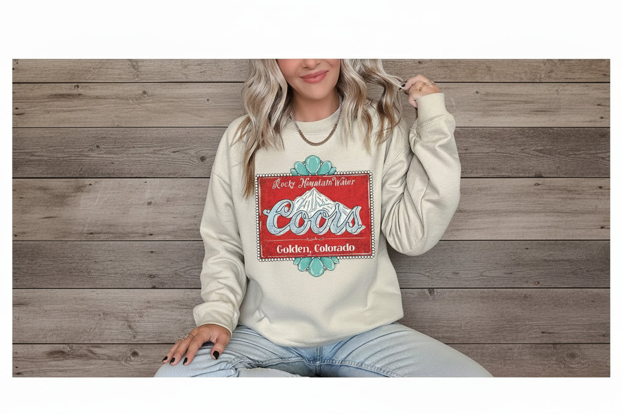 Coors Colorado Unisex Fleece Graphic Sweatshirt- SAND