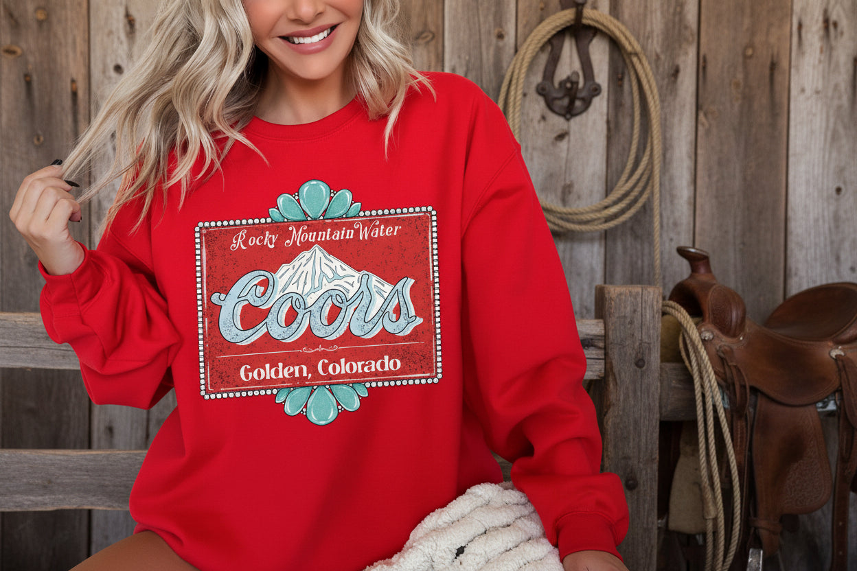 Coors Colorado Unisex Fleece Graphic Sweatshirt- Red