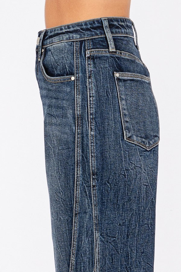 Petra 153 Seam Detailing High Rise Comfort Barrel Jeans