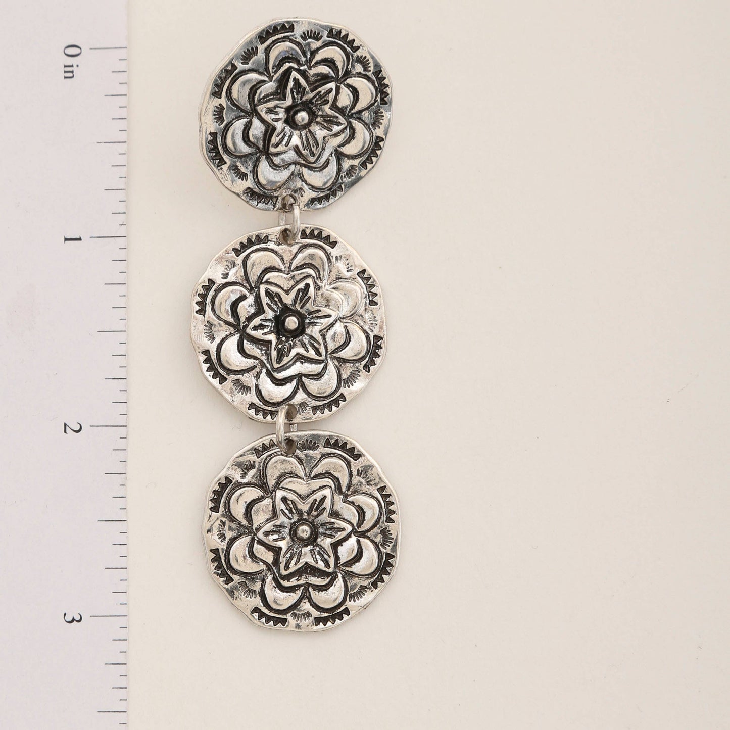 WESTERN STYLE CONCHO DANGLE EARRING, SE 2464