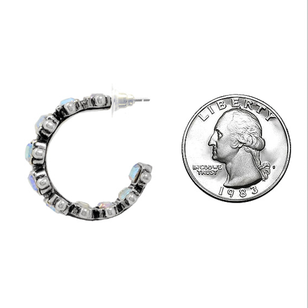 WESTERN RHINESTONE HOOP EARRING, AE 7389