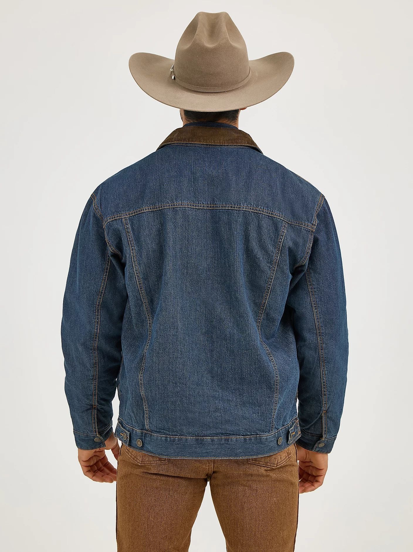 Men's Wrangler® Blanket Lined Brown Collar Denim Jacket