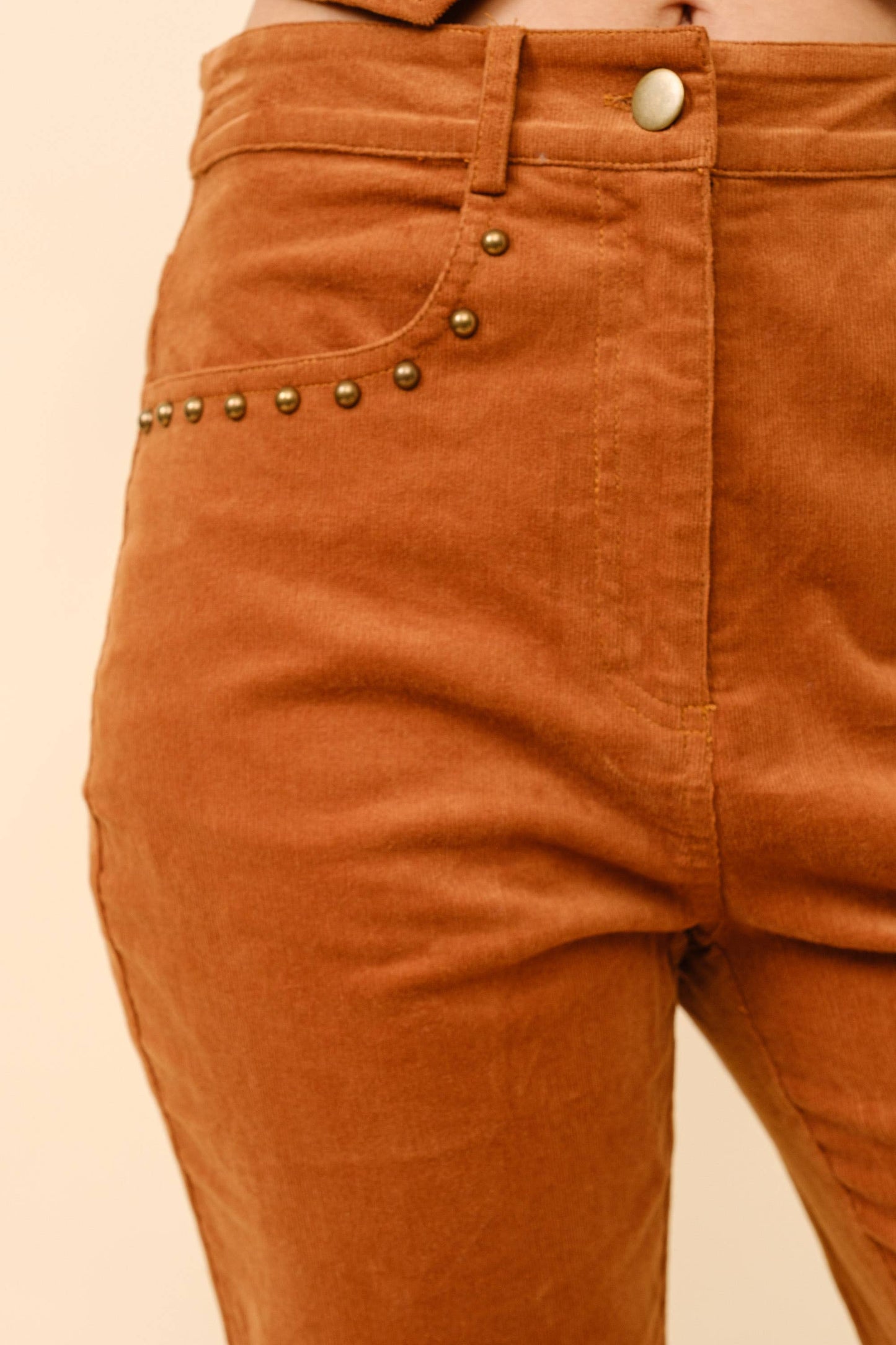 35129P - Studded Pocket Corduroy Pants