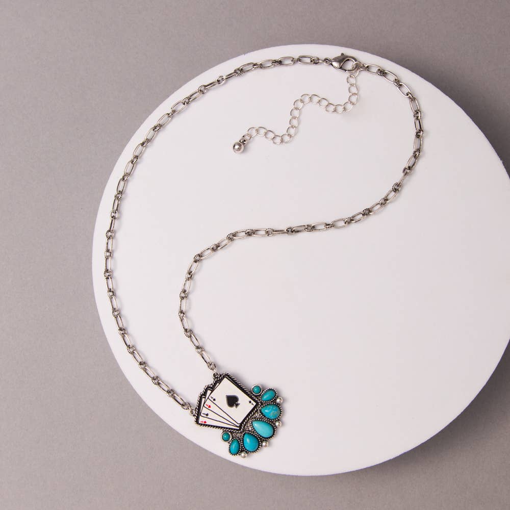 Western Ace of Spades Pendant Necklace
