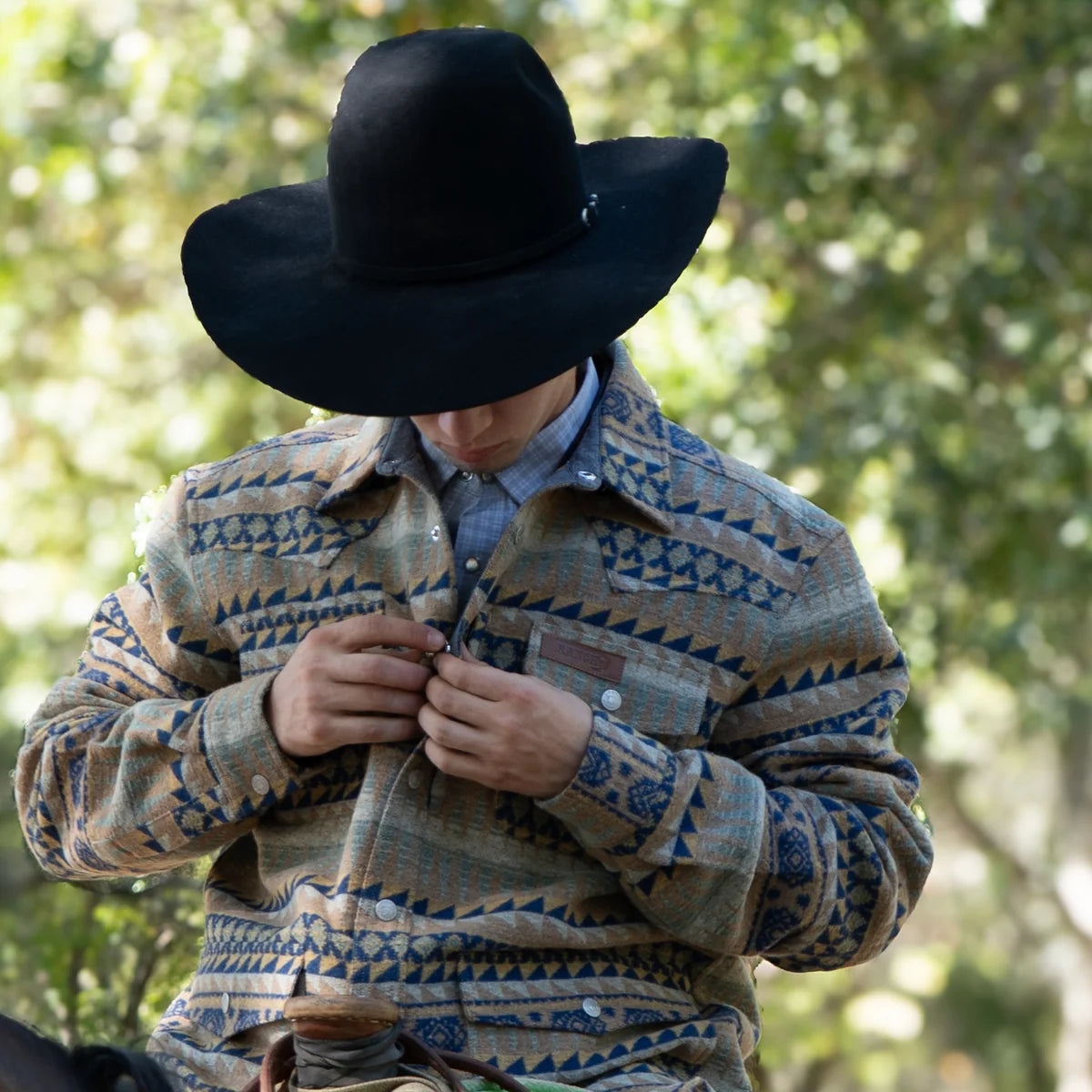 Lazy J Ranch Men's Aztec Jacket - Rust