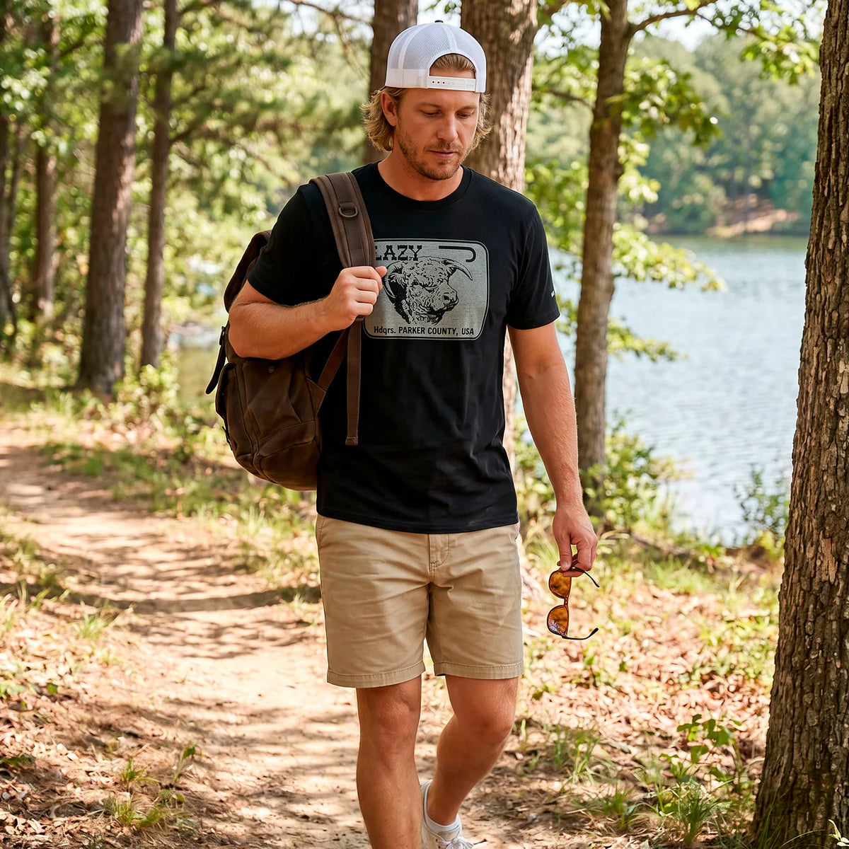 Lazy J Ranch Parker County Short Sleeve T-Shirt - Black