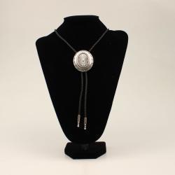 Bolo Oval Western Concho Silver