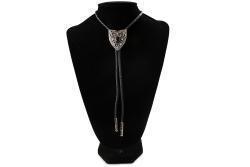 Double S Bolo Tie Arrowhead Stone