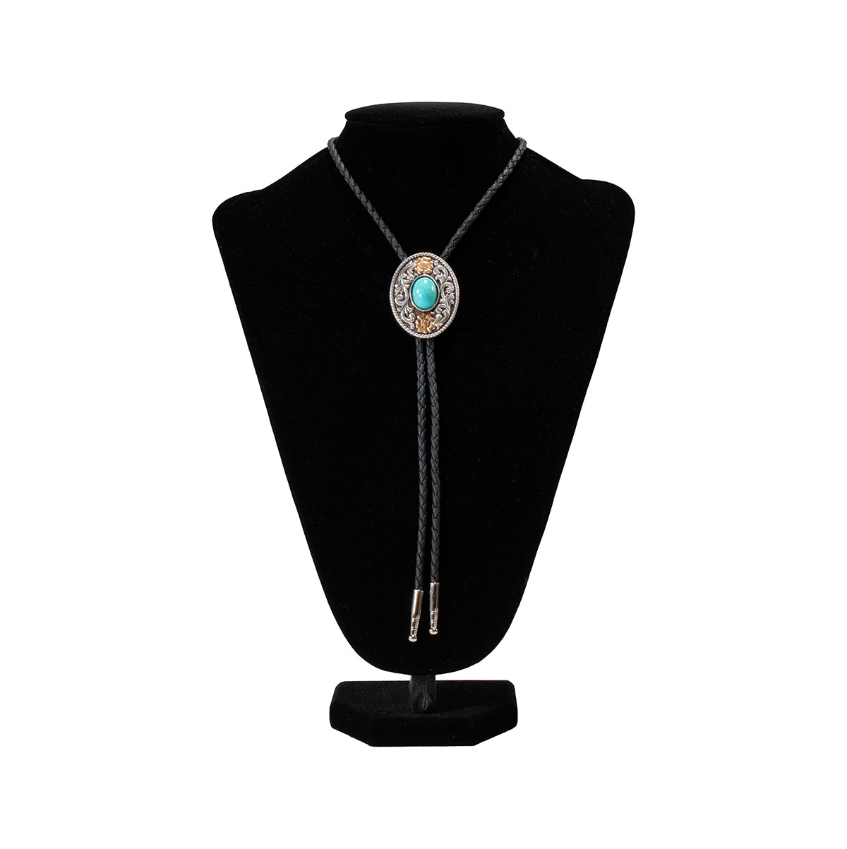 Double S Bolo Tie Multifinish Turquoise