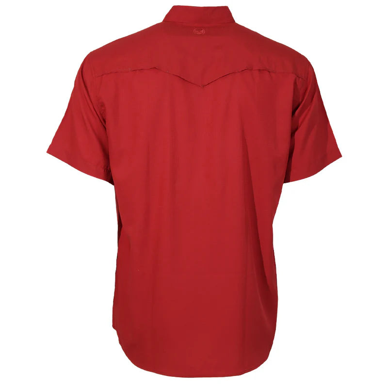 "Sol" Short Sleeve Pearl Snap Shirt Red