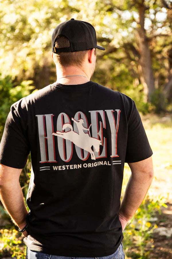 Wild Ride" T-shirt Black w/Tan & Grey Hooey Logo