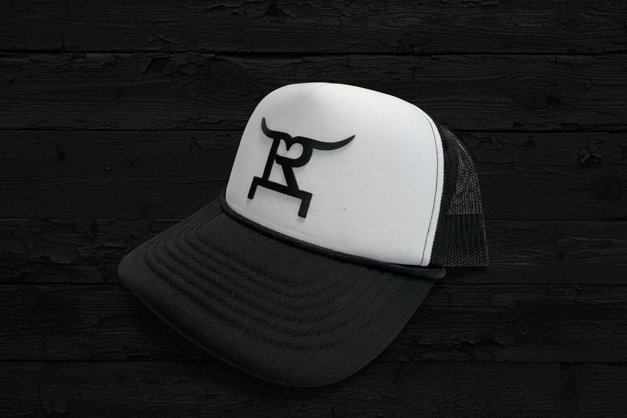 Rustic Ranch Wear- Mesh Back Trucker Hat (Black & White)