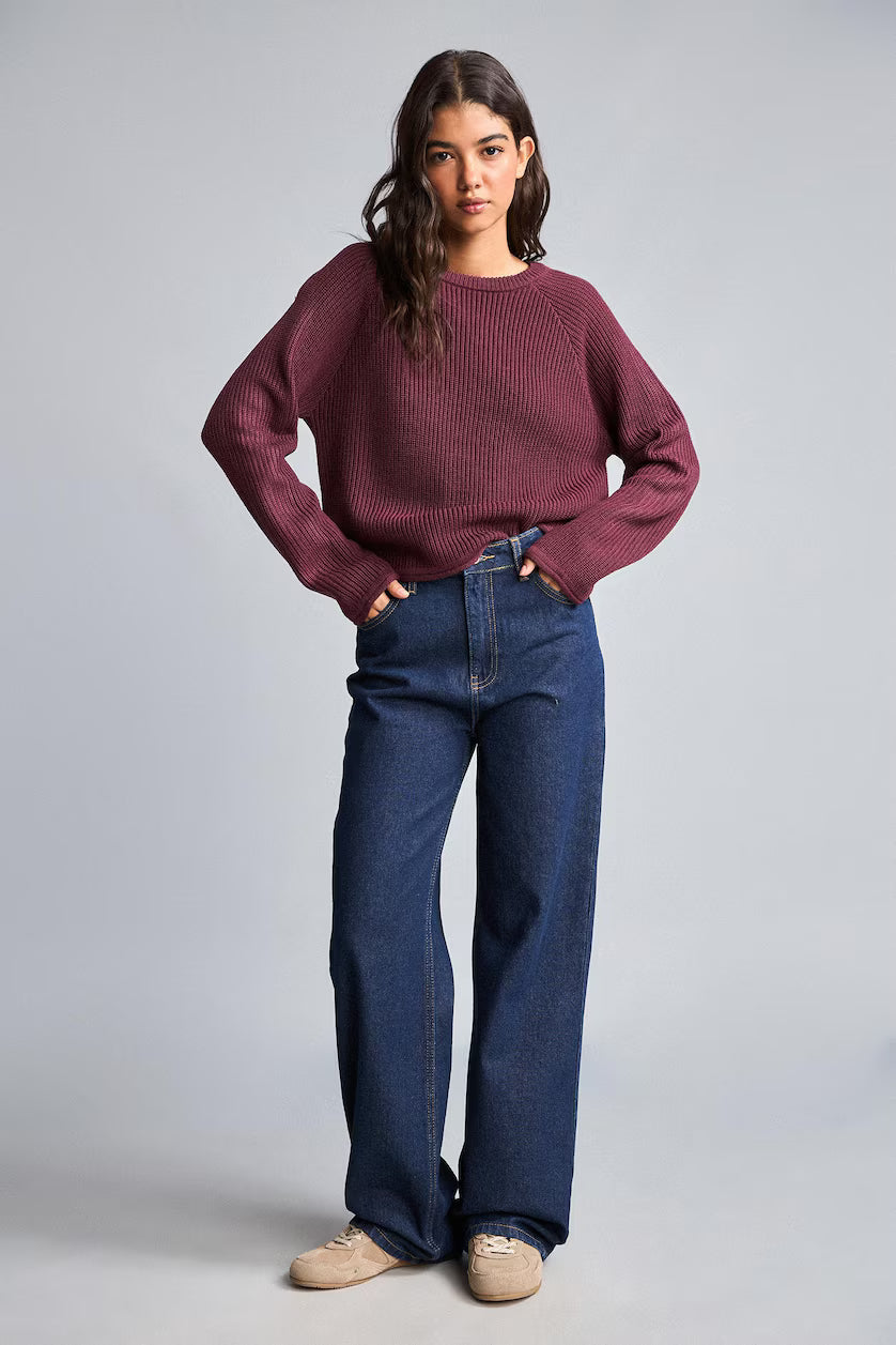 Knit Sweater in Burgundy
