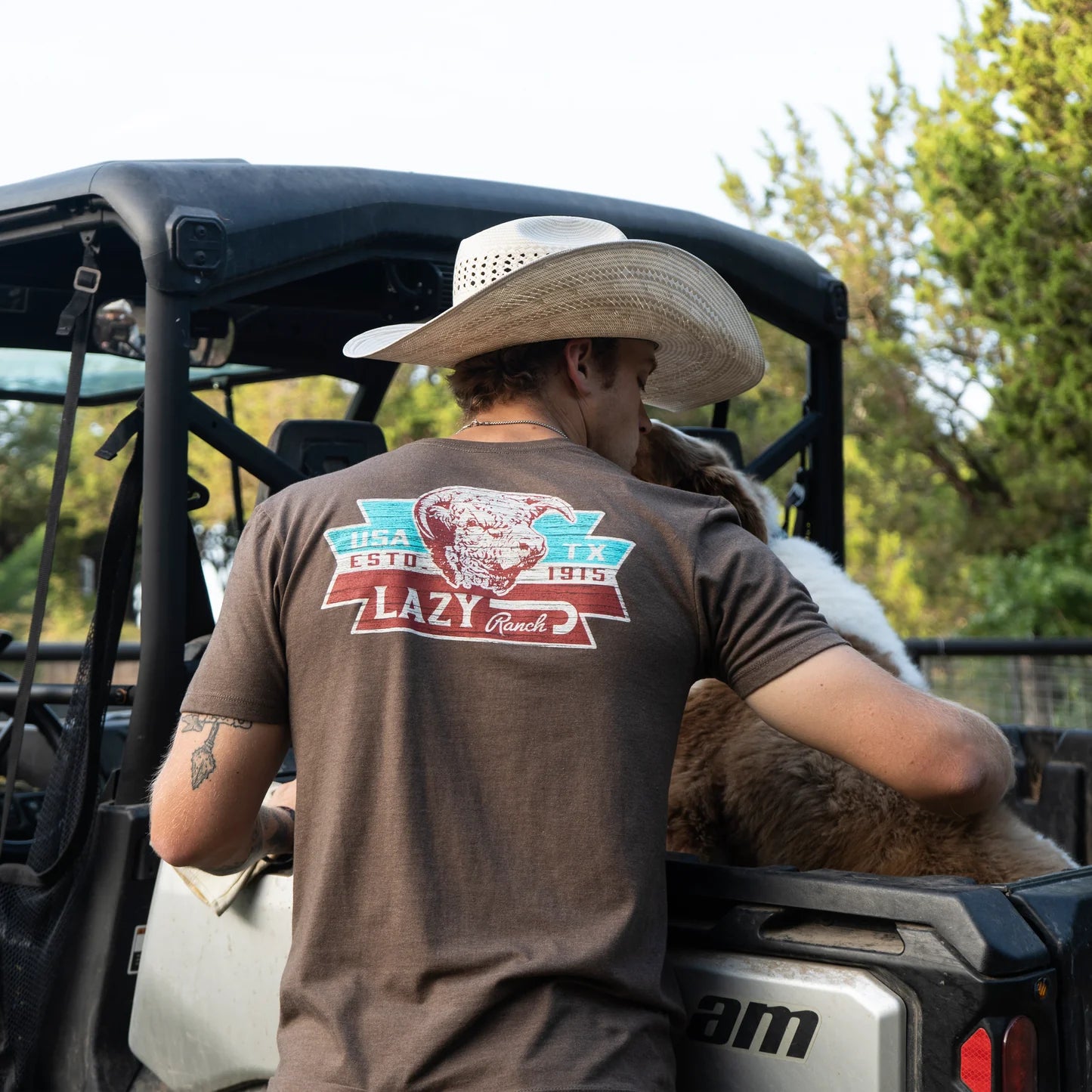 Lazy J Ranch El Rancho Short Sleeve T-Shirt - Brown