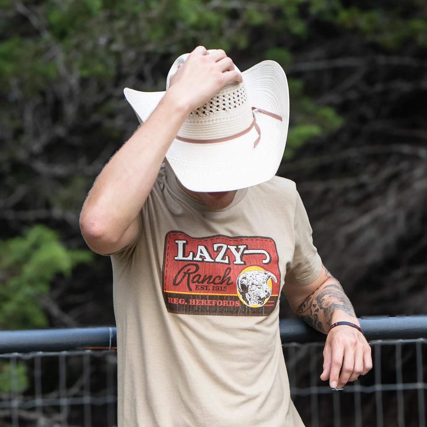 Lazy J Ranch Hard Day Short Sleeve T-Shirt - Tan
