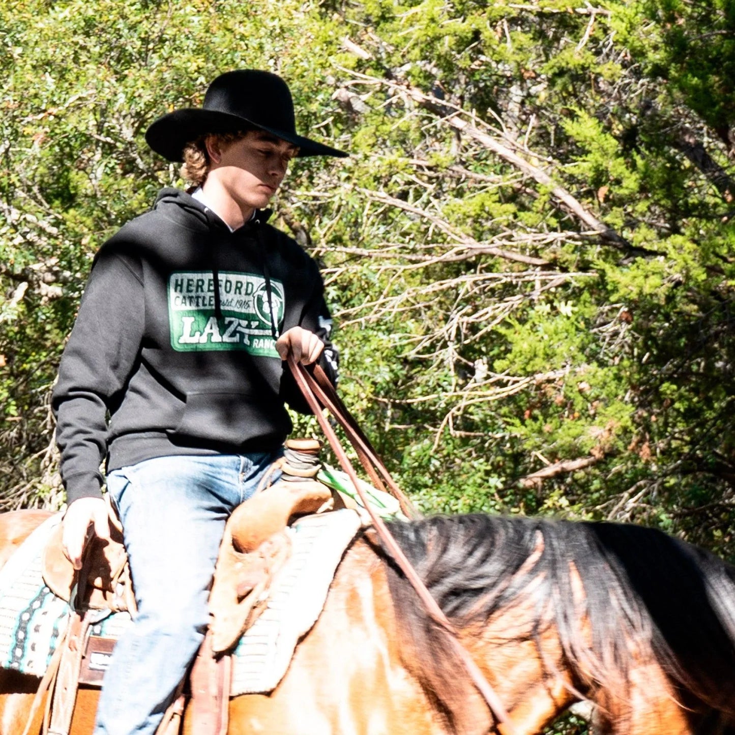 Lazy J Ranch Shafter Long Sleeve Hoodie - Black