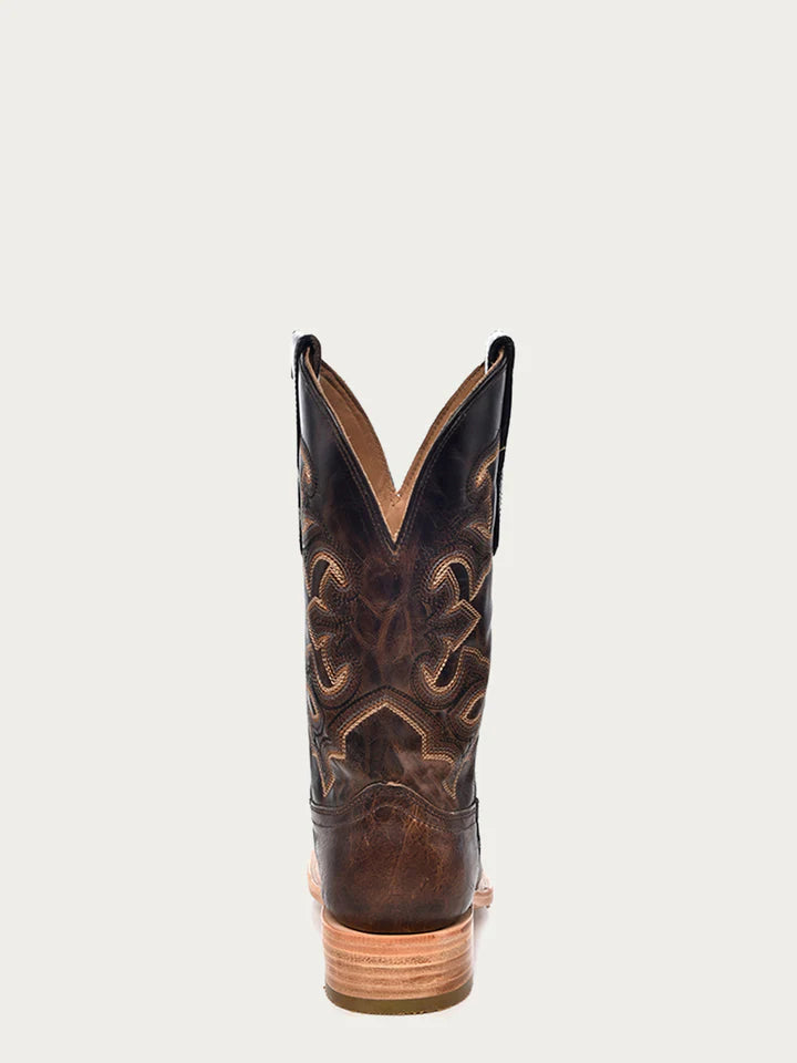 MEN'S EMBROIDERY MOKA SQUARE TOE COWBOY BOOT