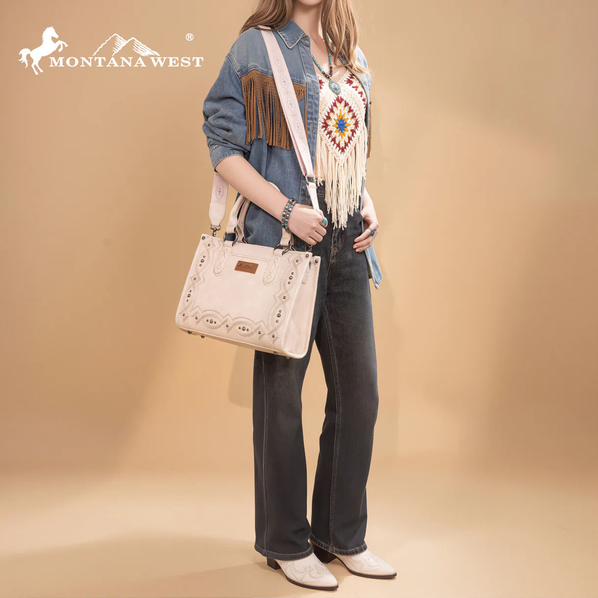MW1334G-8250 Montana West Embroidered Concealed Carry Collection Tote