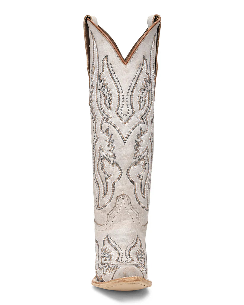 Circle G by Corral Ladies White Embroidery Triad Tall Top Western Boot