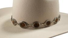 3D Hatband 1" Round Calf Hair Inlay Conchos Brown