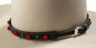 3D Hatband Roses Nail head Black
