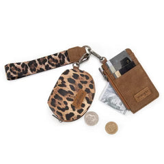 Wrangler Leopard Print Dual Pouch Wristlet