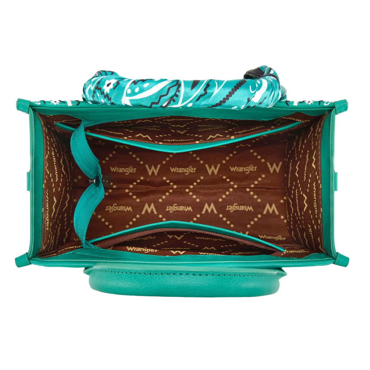 Wrangler Braided Paisley Bandana Tote Bag - Turquoise
