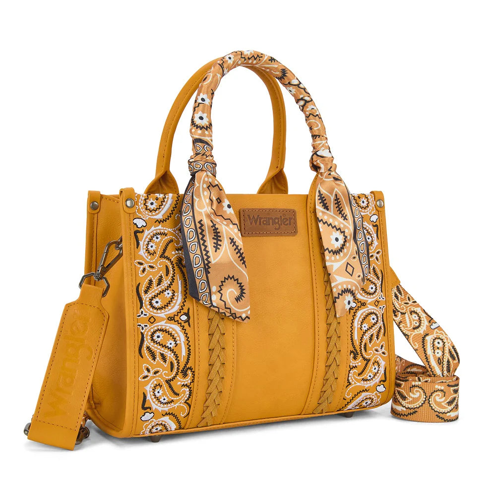 Wrangler Braided Paisley Bandana Tote Bag - Yellow