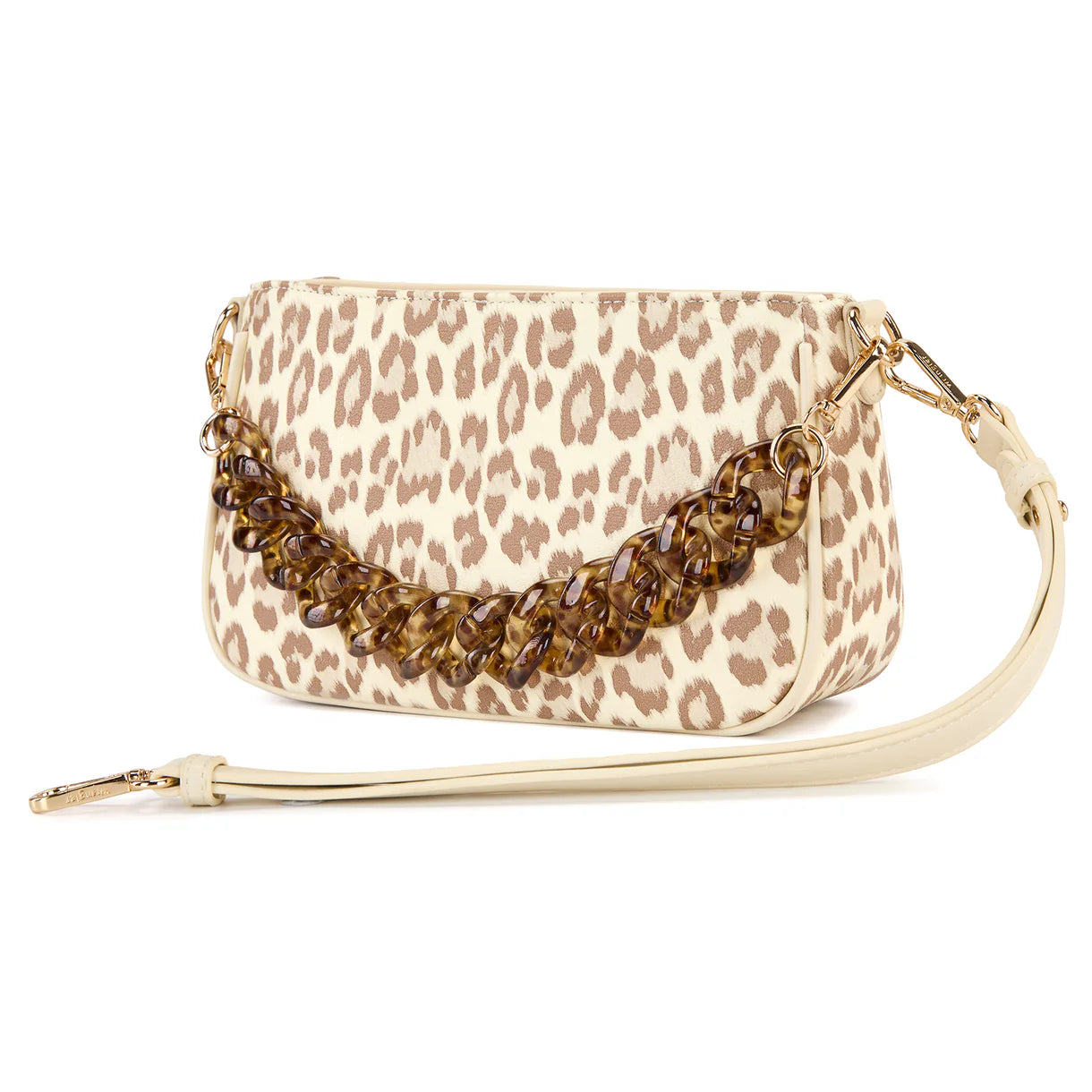 WG474-8633 Wrangler Western Leopard Print Shoulder Bag with Chain Detail -Tan