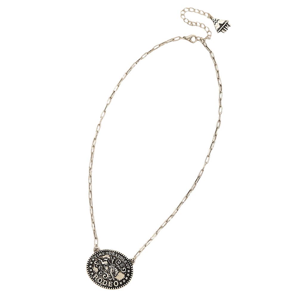 OVAL TIME TO SADDLE UP RODEO PENDANT CHAIN LINK NE, SN 0752