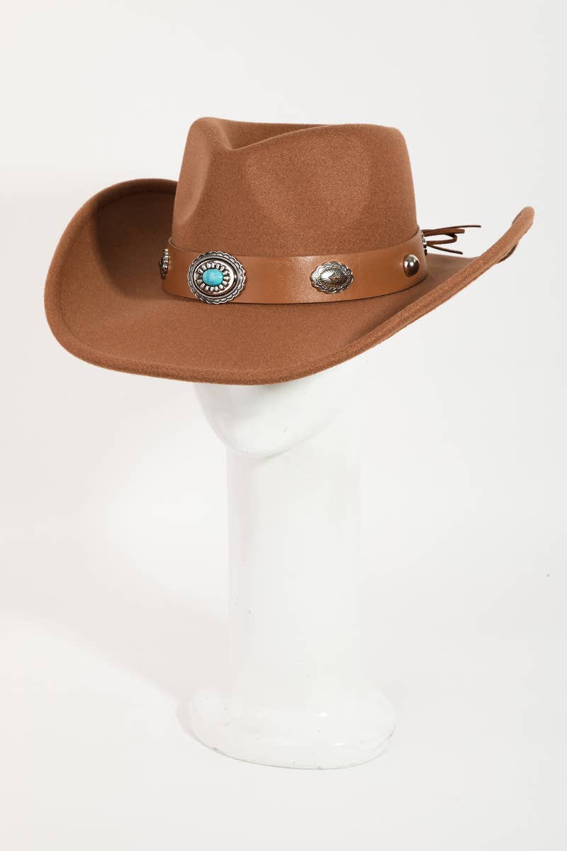 Boho Disc Strap Western Cowboy Hat