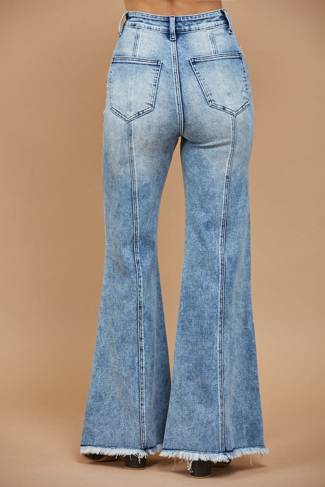 Wide Leg Palazzo Fit Jeans with Stretch 2472PIC