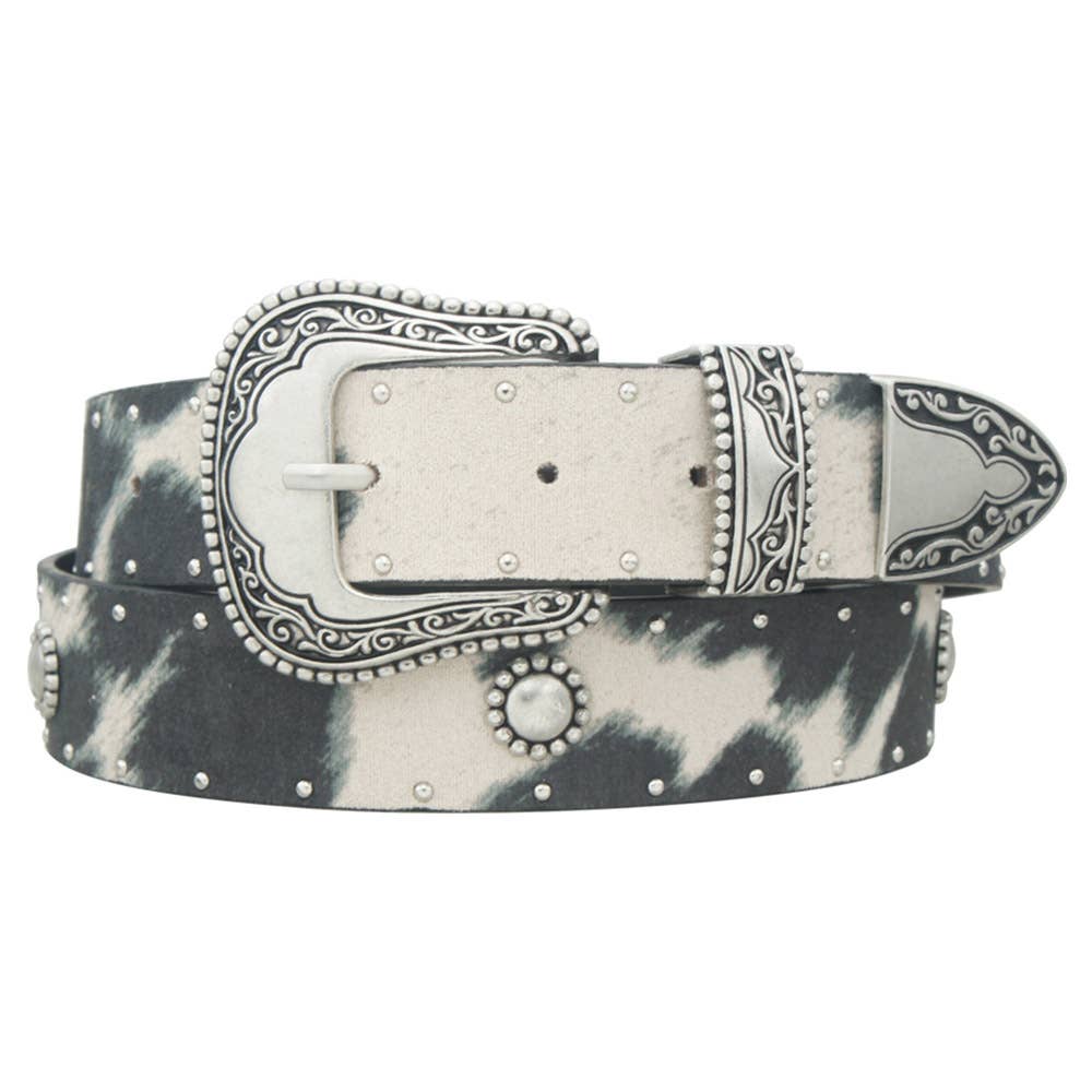 STUD CONCHO STRAP MICROSUEDE COW WESTERN B, IW 33193CWBSL