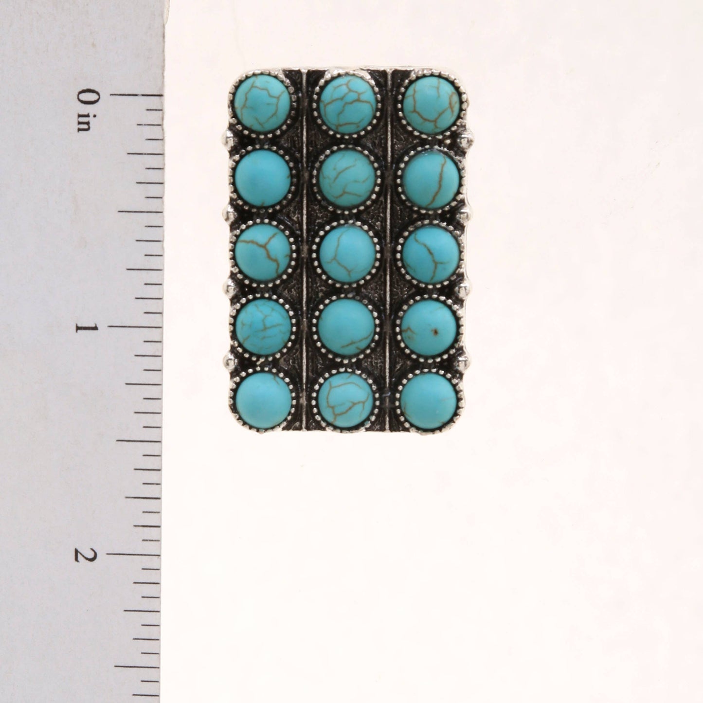 TURQUOISE BEADED RECTANGLE EARRING, SE 2762