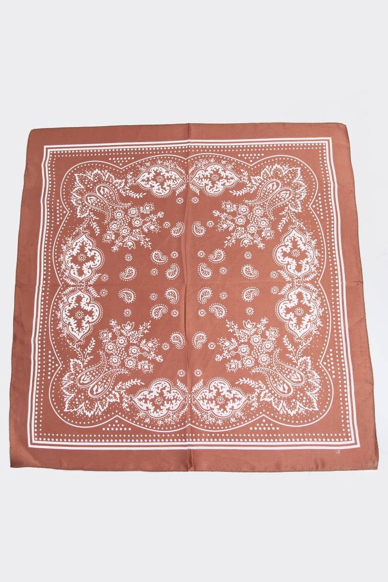 Light Paisley Design Square Bandana Scarf