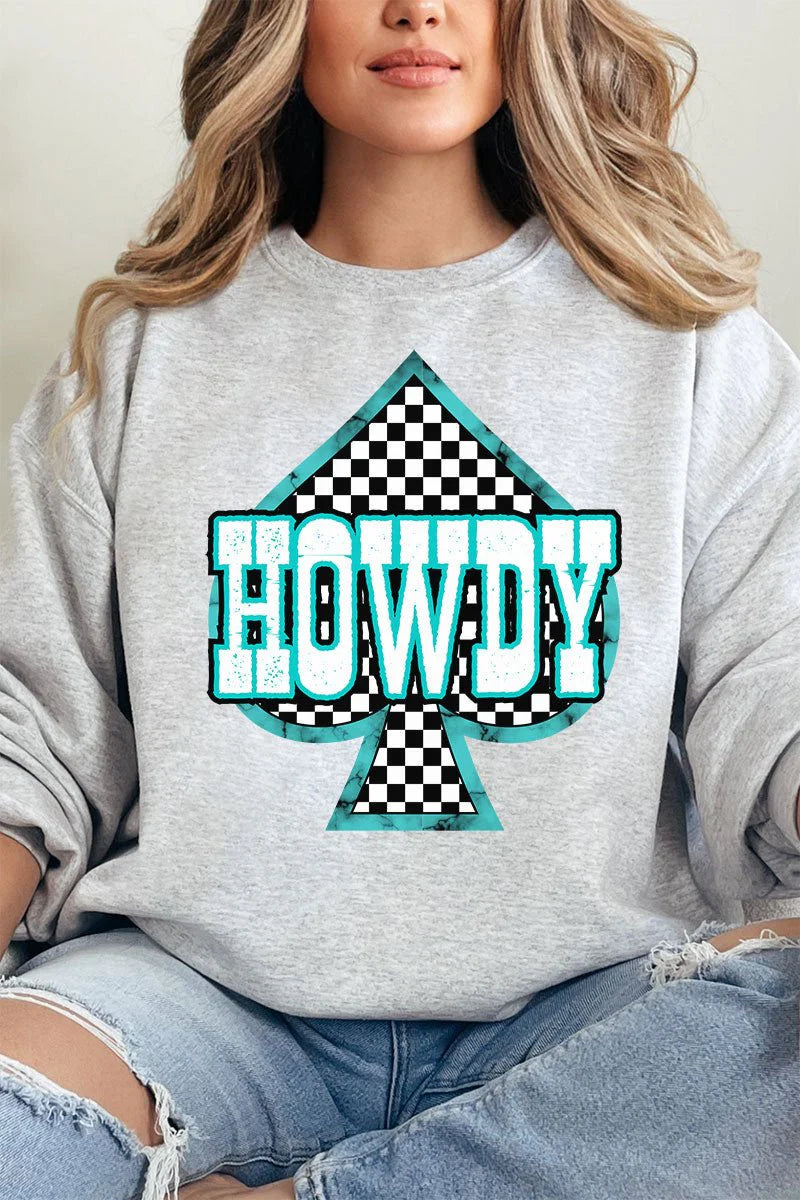 Howdy Checkered Spade Unisex NuBlend Crew Sweatshirt
