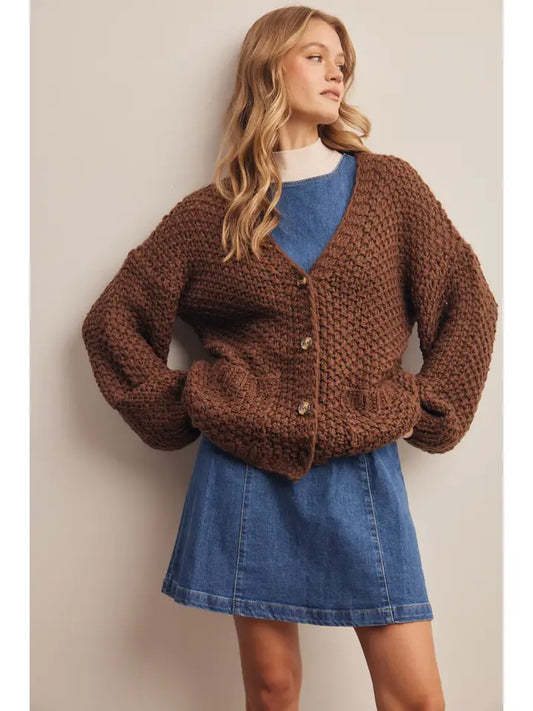 Handmade Chunky Knit Cardigan FSW0061