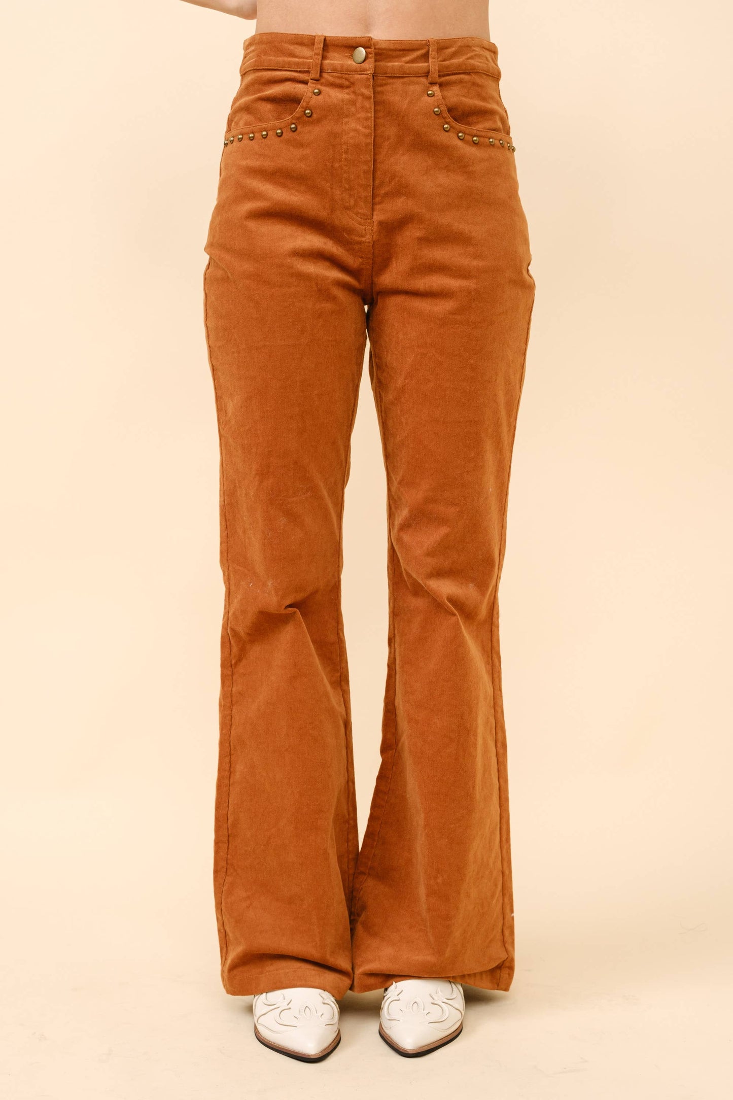 35129P - Studded Pocket Corduroy Pants