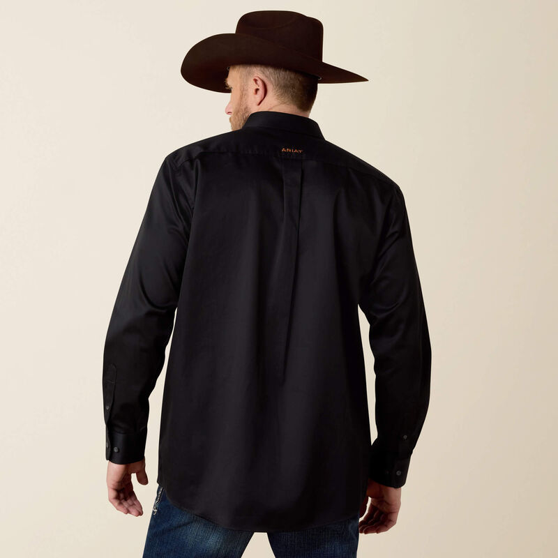 Solid Twill Classic Fit Shirt-Black
