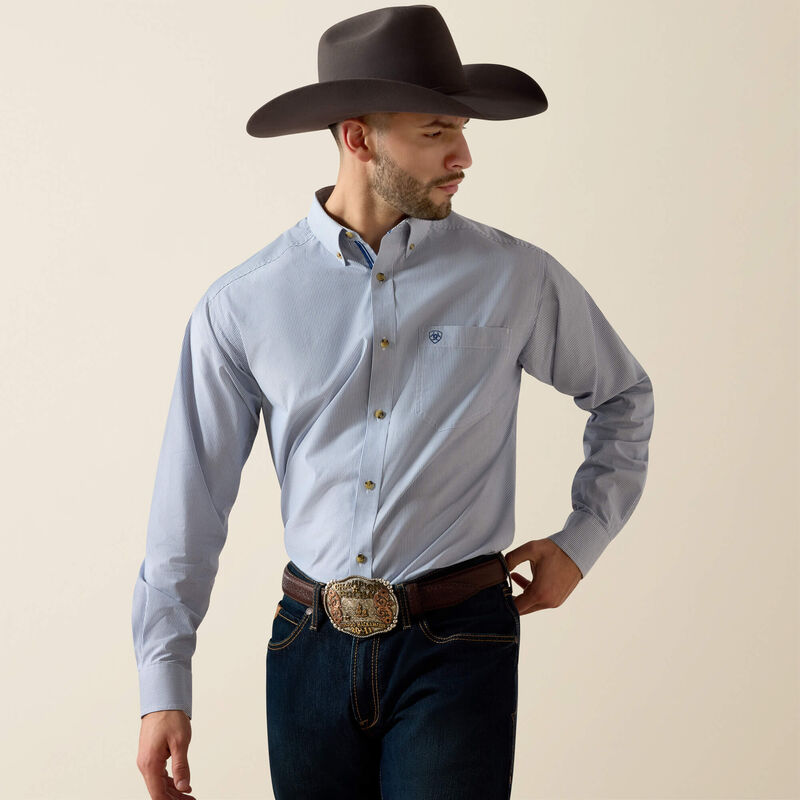 MNS Pro Series Dayne Mini Stripe Shirt-Tru Blue