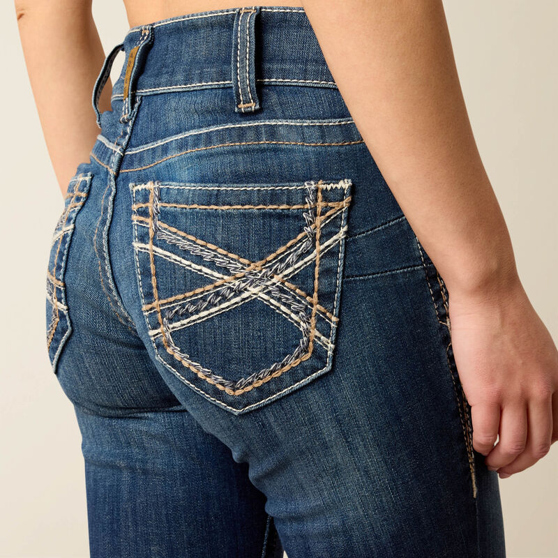 WMS Mid Rise Entwined Festival Boot Cut Jeans