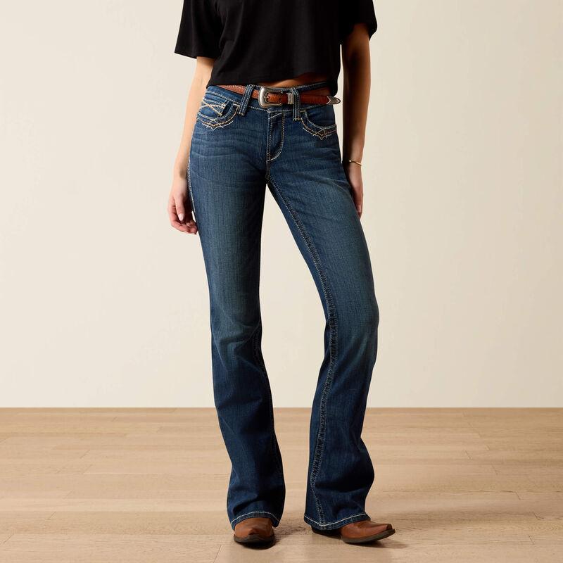 WMS Mid Rise Entwined Festival Boot Cut Jeans