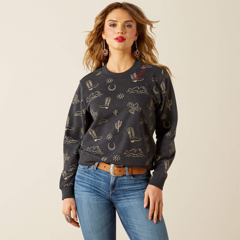 Essential Crew Sweatshirt/Black Heather